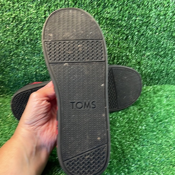 TOMS Buffalo Check Flannel Slip Ons with sparkly on back side - Picture 5 of 6
